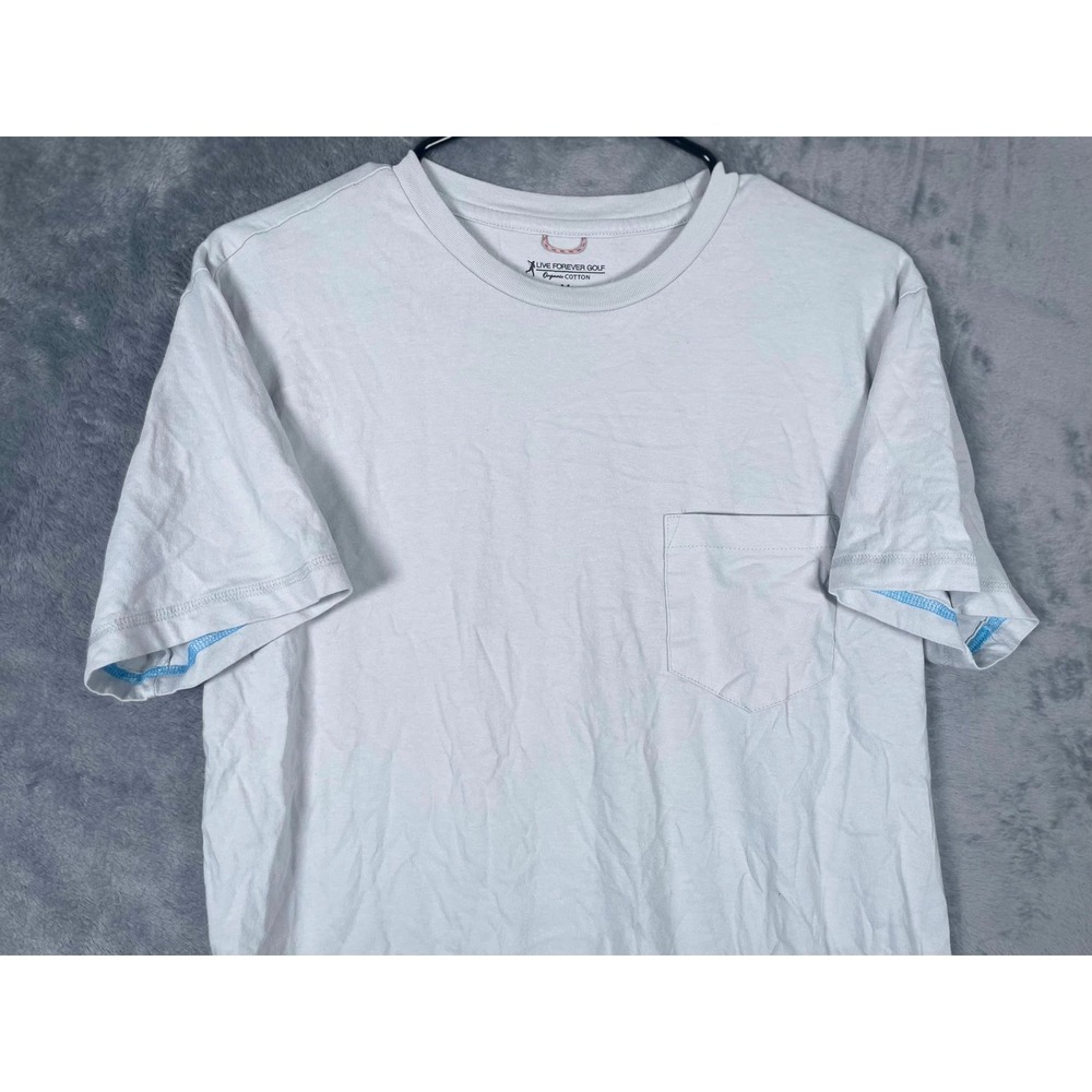 Live Forever Golf LIV Mens Organic Cotton Pocket T-Shirt Gray Size Medium